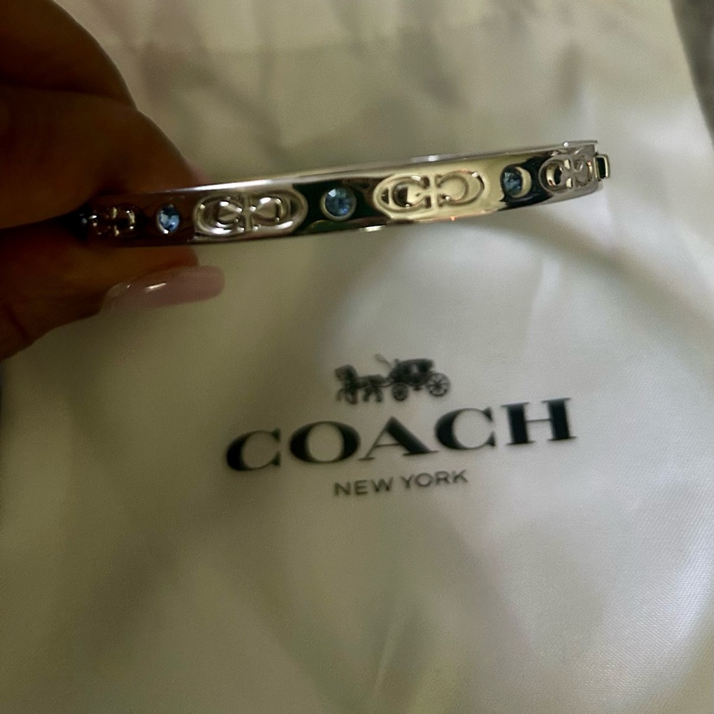 Coach Silver Bracelet with Blue Accents